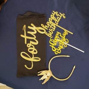 Forty Birthday set! Black and gold. Top size M